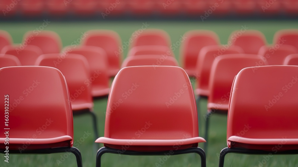 Obraz premium Blurred stadium background, empty seats