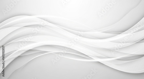 Abstract White Flowing Lines Gentle Smooth Curve Background