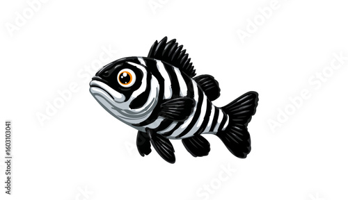 zebra danio fish icon, zebra danio fish vector illustration-simple illustration of zebra danio fish