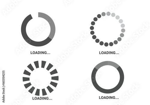Collection of Circular Loading Indicators Illustrating Various Progress States in Web Design and Application Development