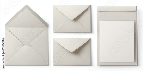 Grey Envelopes and Card Mockups