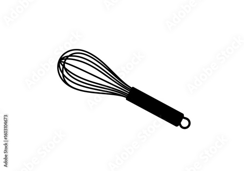 A Simple Illustration of a Wire Whisk Used for Mixing and Aerating Ingredients in Culinary Preparations