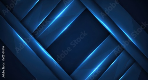 Abstract Futuristic Blue Geometric Light Streaks Background Design