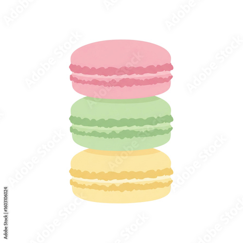 Colorful French Macarons Vector Icon