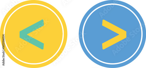 Less than greater than symbols comparison icons for web design and ui ux