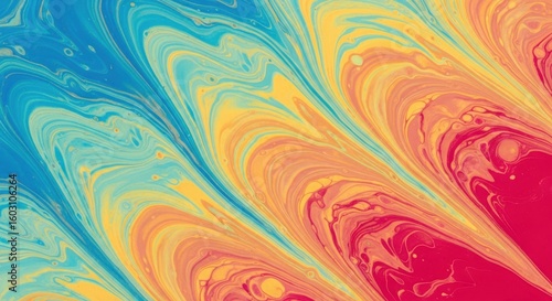 Vibrant Marbling Paint Abstract Diagonal Flow Texture