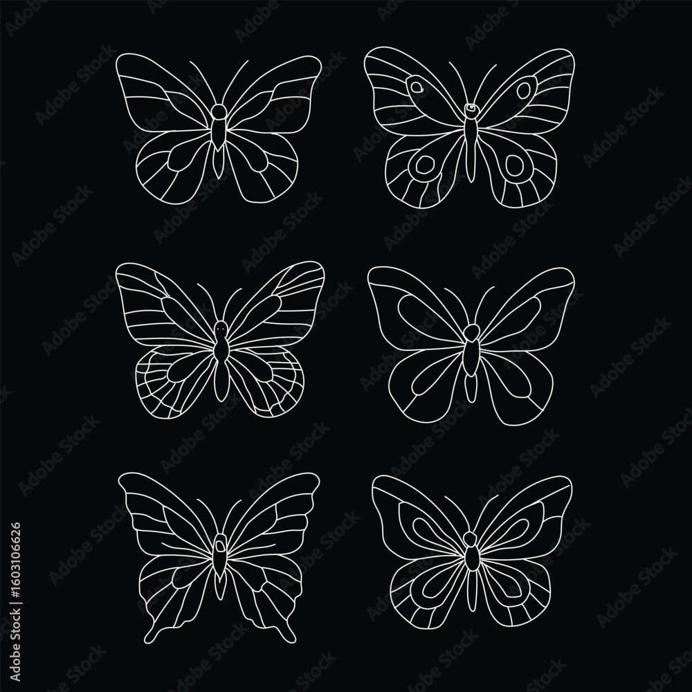 Fototapeta premium set of butterflies