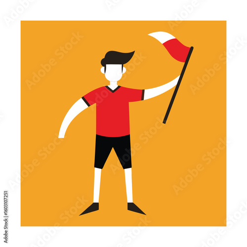 Fan waving red
