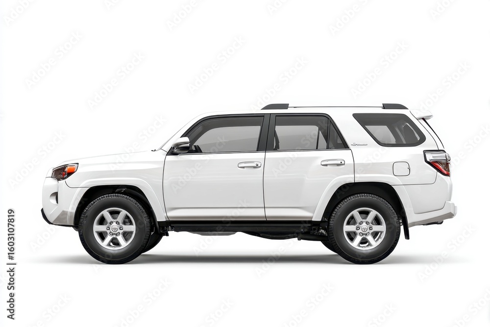White Sport Utility Vehicle Side View White Sport Utility Vehicle Side View