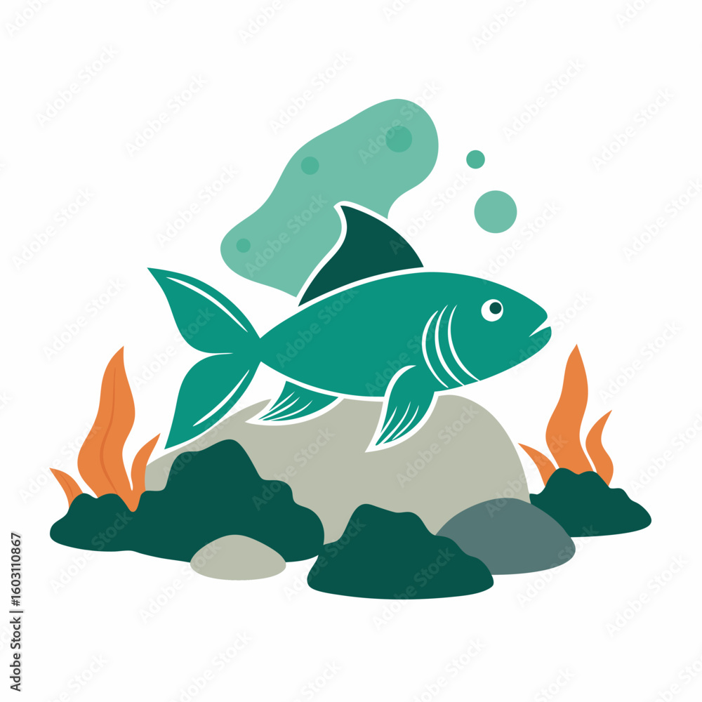 Fototapeta premium vector illustration of a fish