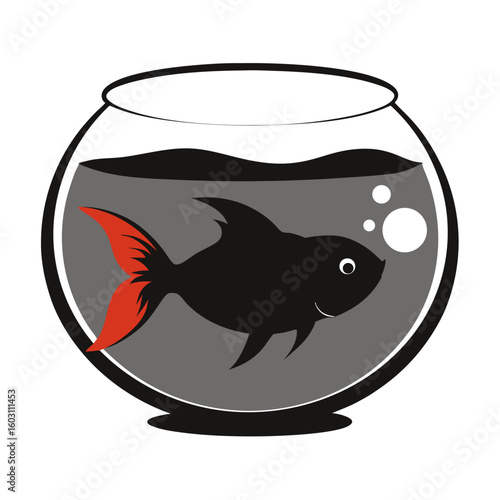goldfish in a glass vectors 