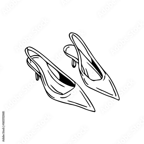 fashionable sling back heels illustration