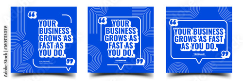 Quote social media post square banner template. Editable vector design with graphic styles.