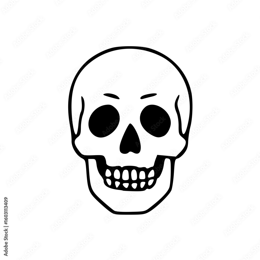 Fototapeta premium basic skull outline drawing