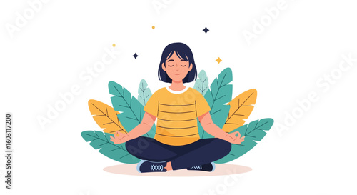 Serene Meditation: Woman Finding Inner Peace with Yoga