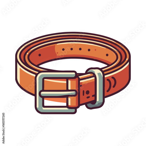 Leather belt vector isolated illustration