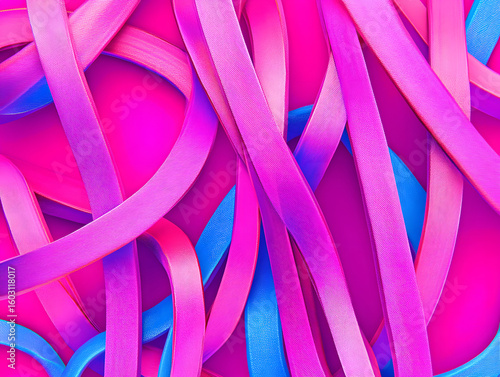 Wallpaper Mural A vibrant abstract background of intertwined pink purple and blue ribbons Torontodigital.ca