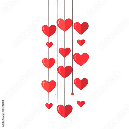 Hanging Pixel Art Hearts