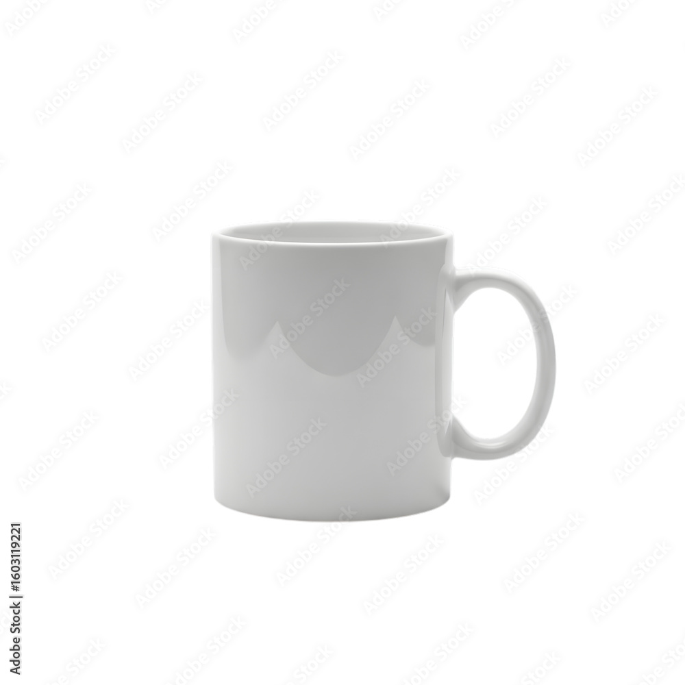 Fototapeta premium Plain white ceramic mug isolated on transparent background
