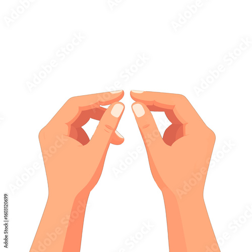 Two Hands Holding or Touching Something in a Simple Illustration