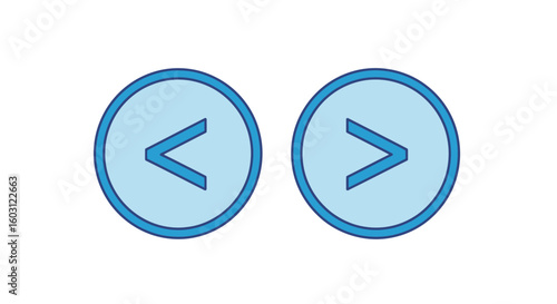 Less than greater than signs math symbols comparison icons illustration