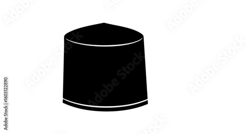 Simple black Fez hat illustration 