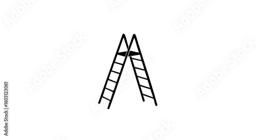 A monochrome image of a step ladder