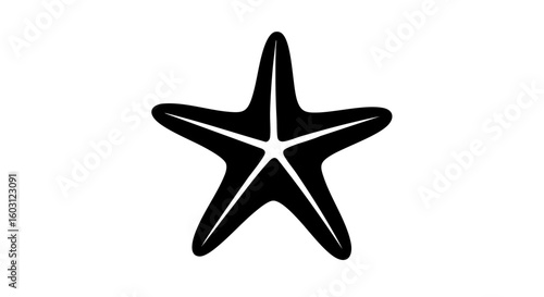 Simple and elegant starfish design in black and white.