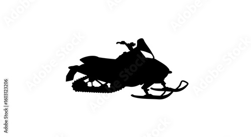 A silhouette of a snowmobile, perfect for winter adventure.