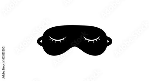 Sleeping eye mask isolated on a white surface, representing rest and relaxation.