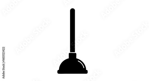A black plunger on a clean background, ready for action.