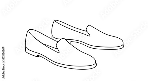Stylish slip-on shoes presented in an elegant illustration.