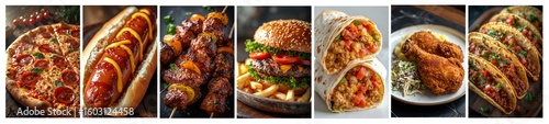 delicious and tempting fast food  wallpaper background