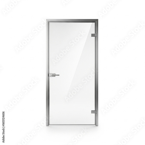 3D illustration of a glass door isolated on white