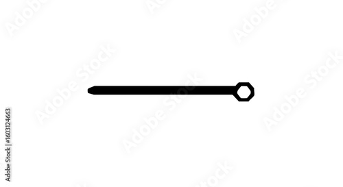 Black cotter pin with a white background