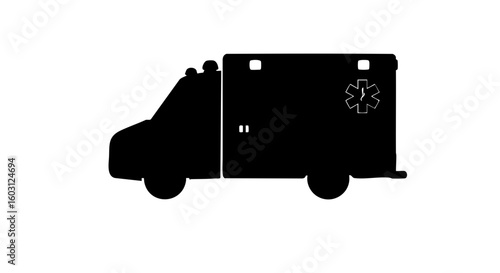 Silhouette of an ambulance, ready to respond to emergencies.