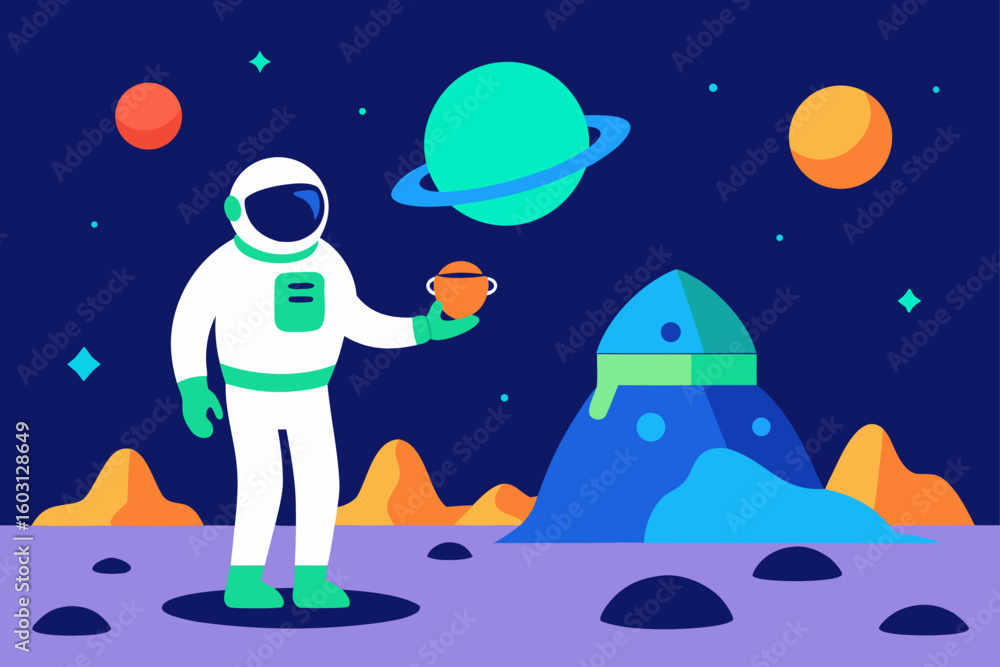 Naklejka premium astronaut in space