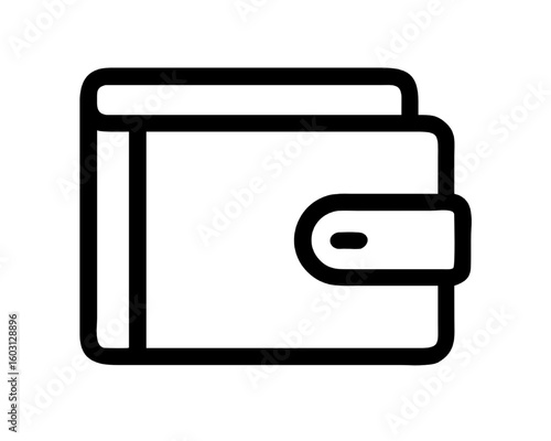 Clean vector icon of a wallet. Simple line art illustration for finance and payment concepts.