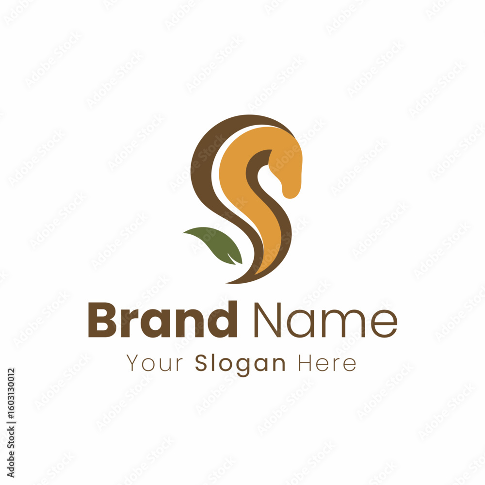 Obraz premium Elegant Horse Head and Leaf Design For Brand Identity Logo Design Services