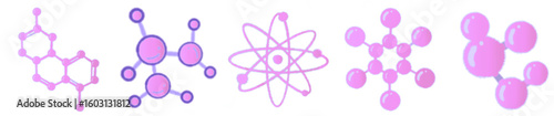Cute Science Atom DNA Molecule Cartoon Clipart for Kids Chemistry Biology Classroom Lab Decor Sticker