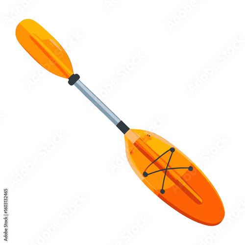 Orange Kayak Paddle Illustration