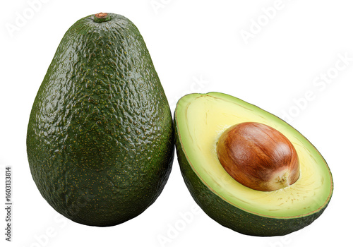 Ripe Avocado with Seed Abacate - Healthy Tropical Fruit in High Resolution