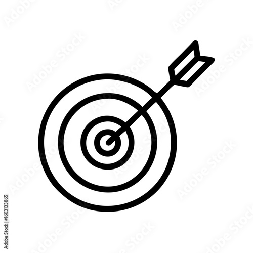 target and arrow line art vector icon