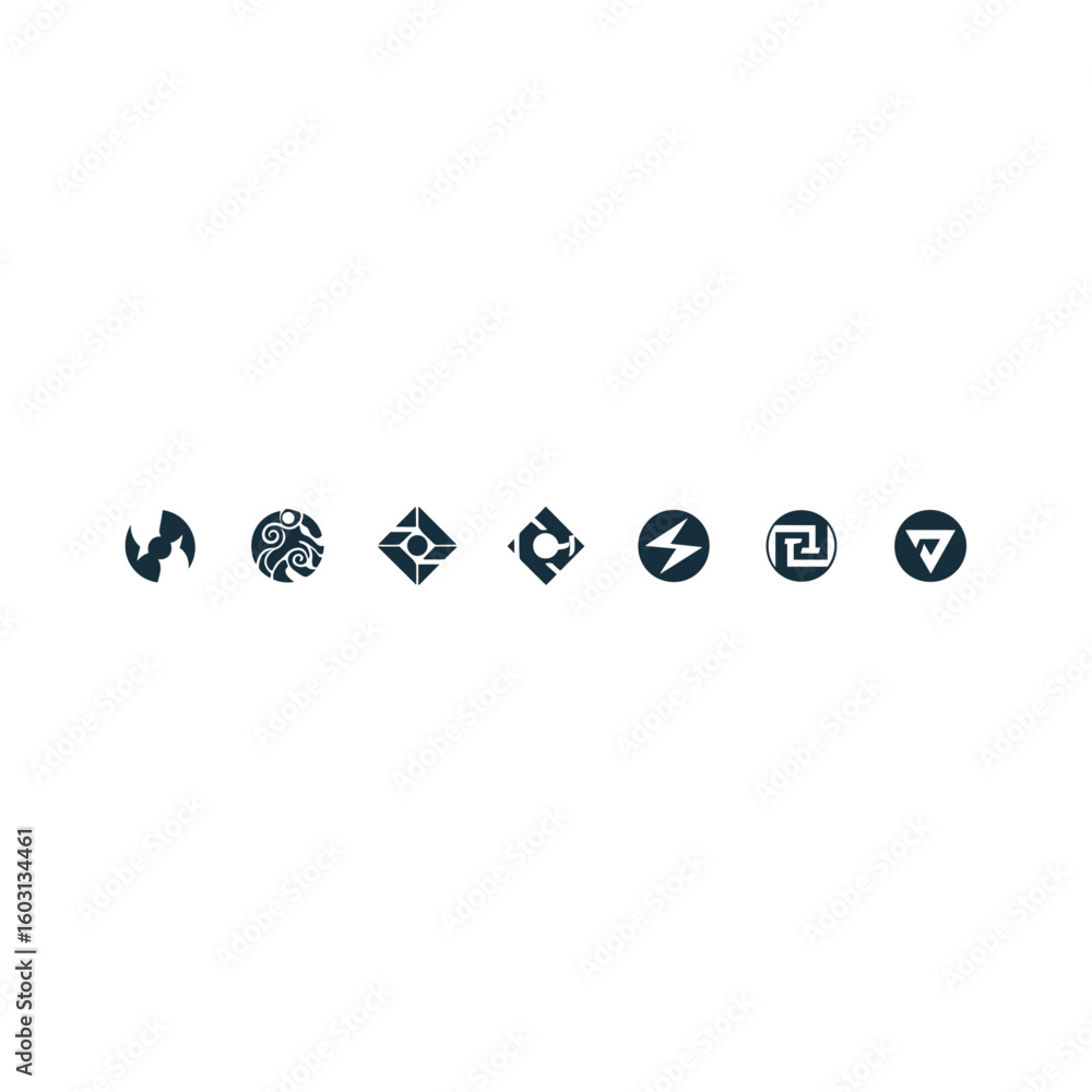 Fototapeta premium Abstract Shapes icon logo flat vector design