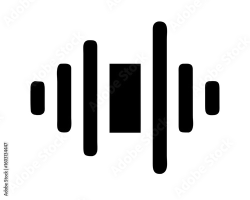 Minimalist flat icon of a soundwave graph, representing audio frequency and voice modulation