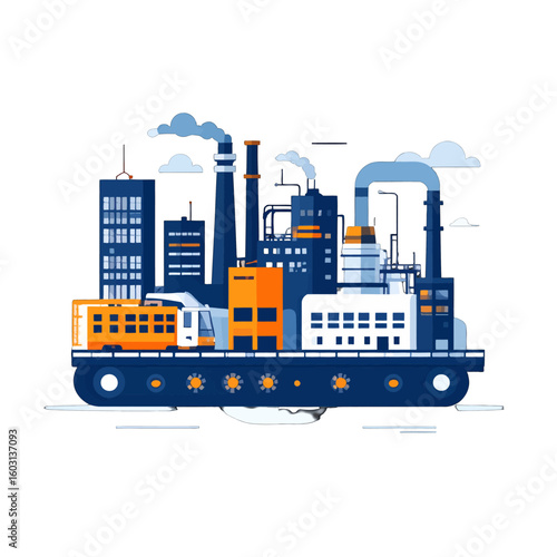 Industrial Cityscape Illustration