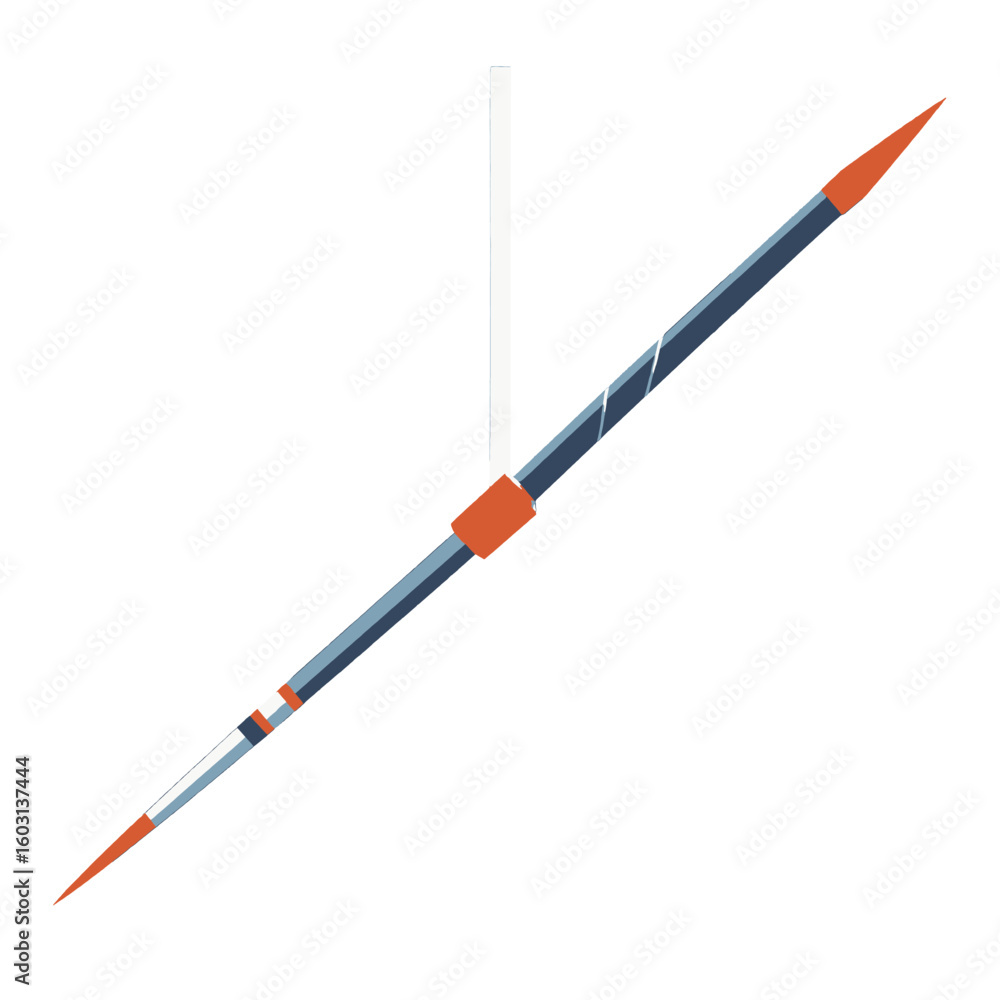 Fototapeta premium Pixelated Two-Pronged Weapon With Gray And Blue Color