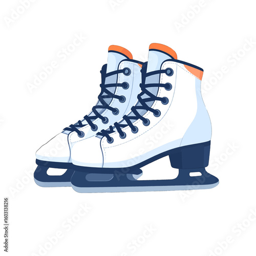 Pair Of White Ice Skates Illustration