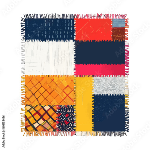 Vibrant Patchwork Quilt Design With Geometric Patterns