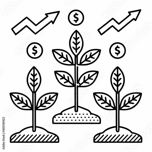 The "Growth Sprout"
Instead of traditional upwards arrows or currency symbols, this icon would represent the organic and sustainable nature of business growth. Picture a stylized, 